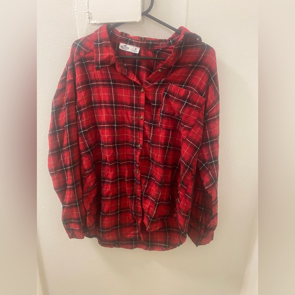 Red with black strip flannel , comfy shirt